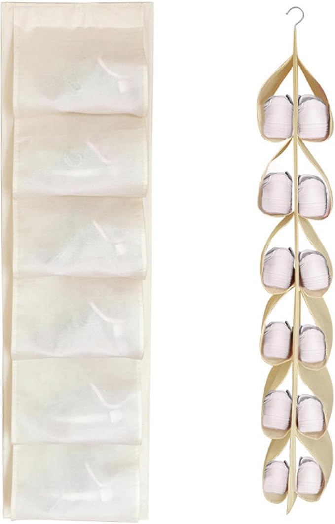 Hanging Shoe Rack 3pcs Shoe Organizer Storage Hanging Bag Wall Bag Inner Clothes Closet Storage 18 Pairs of Shoes