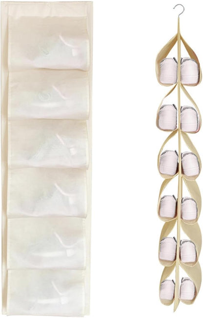 Hanging Shoe Rack 3pcs Shoe Organizer Storage Hanging Bag Wall Bag Inner Clothes Closet Storage 18 Pairs of Shoes