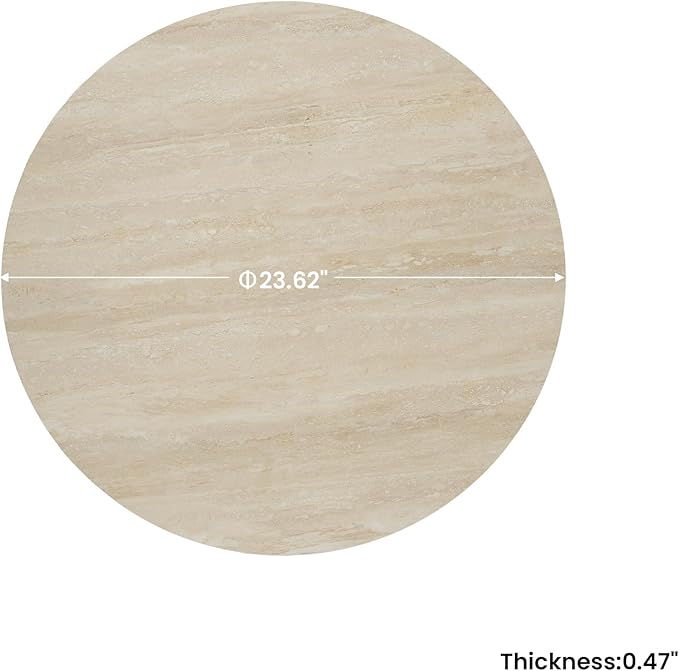 23.6" Sintered Stone Lazy Susan for Table Top- Extra Large Round Lazy Susan Organizer - Kitchen Revolution for Countertop(Yellow Cave Stone)
