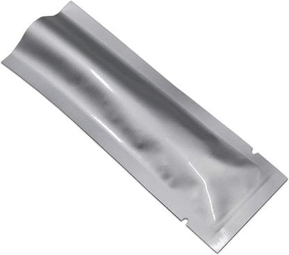 PABCK 100Pcs 1.57x4.33 inch(Inside Size 1.18x3.94 inch) Coffee Powder Food Storage Heat Sealable 3.34mil Mylar Pure Foil Bag Vacuum Pouch Travel Packets for Sample Shampoo Liquids Toiletries Packaging