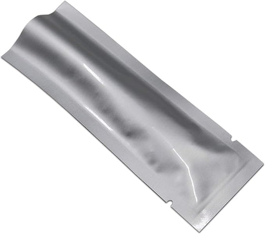 PABCK 100Pcs 1.57x4.33 inch(Inside Size 1.18x3.94 inch) Coffee Powder Food Storage Heat Sealable 3.34mil Mylar Pure Foil Bag Vacuum Pouch Travel Packets for Sample Shampoo Liquids Toiletries Packaging