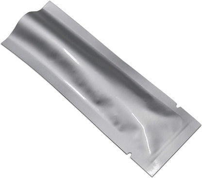 PABCK 100 Pcs 2.55x6.7 inch (Inside Size 2.15x6.3 inch) Coffee Powder Food Storage Heat Sealable 3.34mil Mylar Pure Foil Bag Vacuum Pouch Travel Packets for Sample Shampoo Liquids Toiletries Packaging
