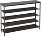 PayLessHere 5 Tier Shoe Rack Shoe Bench Shoe Rack Shelf with Steel Frame Standing for Closet Entryway Hallway Corridor Storage Organizers (Black)