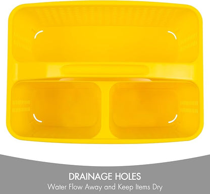 Tiawudi Portable Shower Caddy, Caddy Organizer with Handle, Plastic Shower Basket Hold Soap, Shampoo, Hair Supplies and Beauty Products, Cleaning Supplies Organizer for Home, Dorm, Shelf and Cabinet
