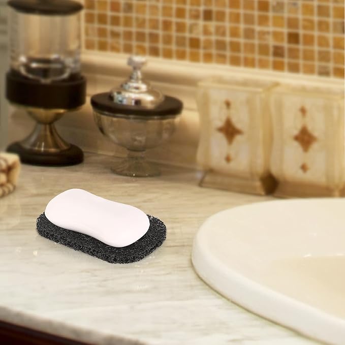 15 Piece Soap Savers Pads - Black BPA Free Holder for Bar Soap, Non-Slip Self Draining Dish Lift for Shower, Kitchen, Bathroom - Tray Bulk Accessories