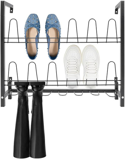 for 3 Tiers Wall Mounted Shoe Rack Metal Shoe Organizer Metal Hanging Shoe Rack