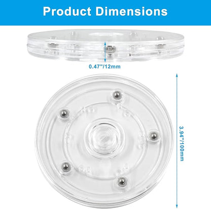 2 Pack 4 inch Lazy Susan Turntable - Acrylic Ball Bearing Rotating Tray for Cake, Spice Rack - Perfect for Kitchen Pantry with 360˚Rotation