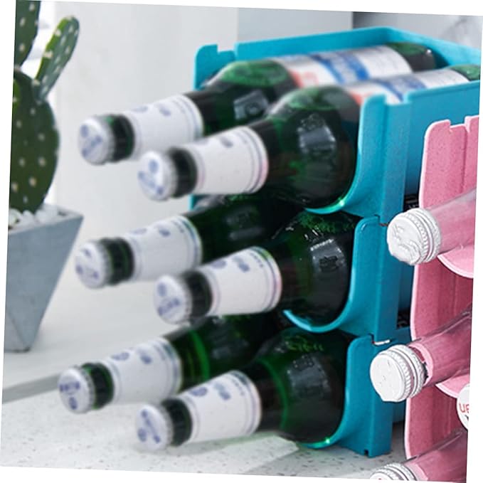 PRETYZOOM Fridge Can Dispenser Stackable Soda Can Organizer Sturdy Refrigerator Storage Rack for Bins Bottles