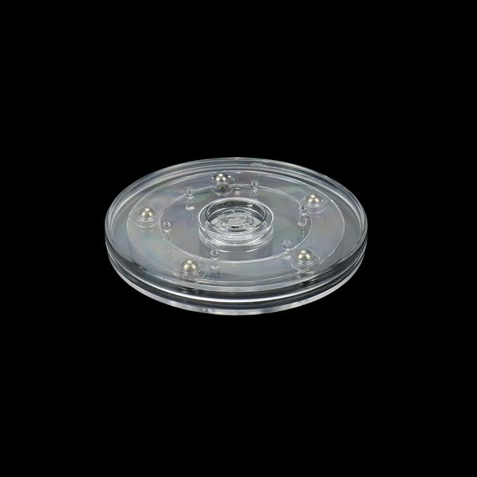 Geesatis 4" Acrylic Lazy Susan Turntable Organizer - 4 Pack Clear Swivel Plates with Steel Ball Bearings for Kitchen Base Turn Dining Table, Clear