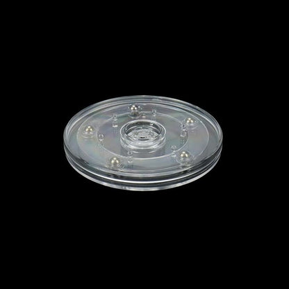 Geesatis 4" Acrylic Lazy Susan Turntable Organizer - 4 Pack Clear Swivel Plates with Steel Ball Bearings for Kitchen Base Turn Dining Table, Clear