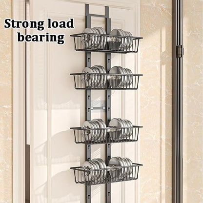 Foldable Over The Door Pantry Organizer,Duty Metal Pantry Door Organizer,Door Organizer And Storage For Kitchen Pantry Door Cabinet,5/6-tier Pantry Organizers And Storage For Kitchen,Home,laundry