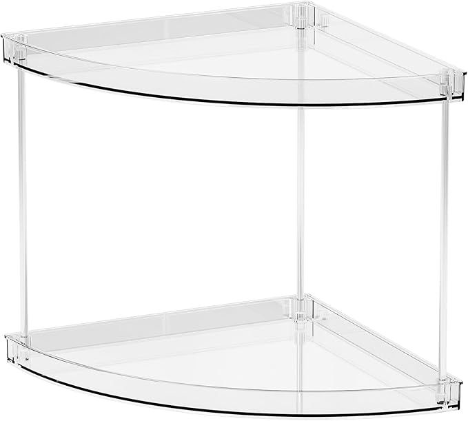 Yieach 2 Tier Corner Bathroom Counter Organizer,Clear Bathroom Organizers and Storage,Acrylic Bathroom Counter Shelf and Perfume Holder for Skin Care,Makeup,Toiletry Products and Perfume Organizer