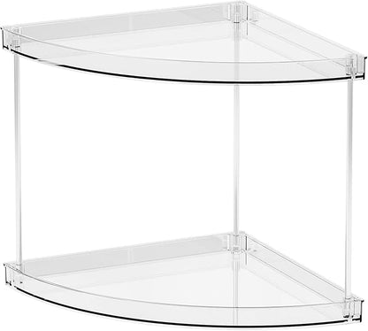 Yieach 2 Tier Corner Bathroom Counter Organizer,Clear Bathroom Organizers and Storage,Acrylic Bathroom Counter Shelf and Perfume Holder for Skin Care,Makeup,Toiletry Products and Perfume Organizer