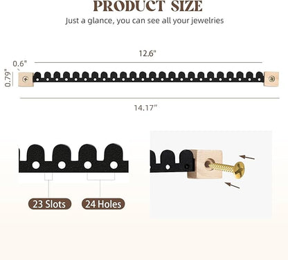 Earring Organizer Wall Mounted 2 Pack Earring Holder Hanging Jewelry Organizer Display for Stud/Hoop/Dangle Earring Necklace Bracelet Ring,Black