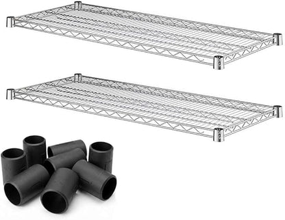 2 Pack Chrome Additional Wire Shelf for 18" x 42" Shelving Units, Replacement Shelves for Wire Rack