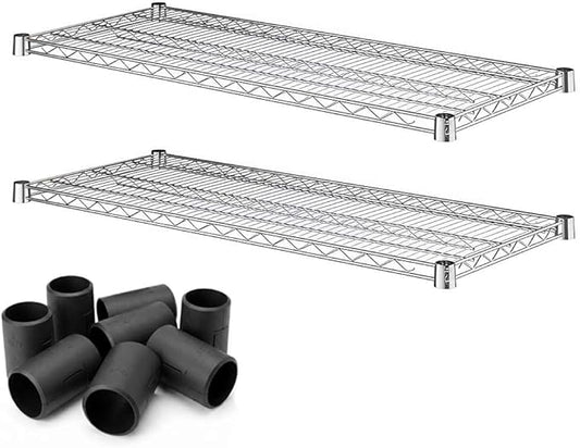2 Pack Chrome Additional Wire Shelf for 18" x 42" Shelving Units, Replacement Shelves for Wire Rack