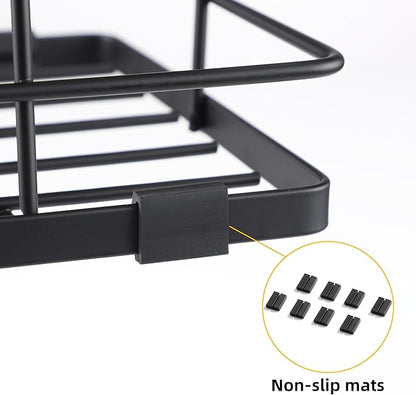 ALOCEO 2 Pack Stackable Storage Bins with Lids, Stainless Steel Extra Large Trash Bag Dispenser Roll Holder for Kitchen Sink, Laundry, Pantry Organizer and Storage, Walnut Black