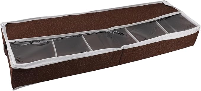 Under Bed Shoe Organizer Compartmentalized Container Box with Charcoal for Home Closet Storage