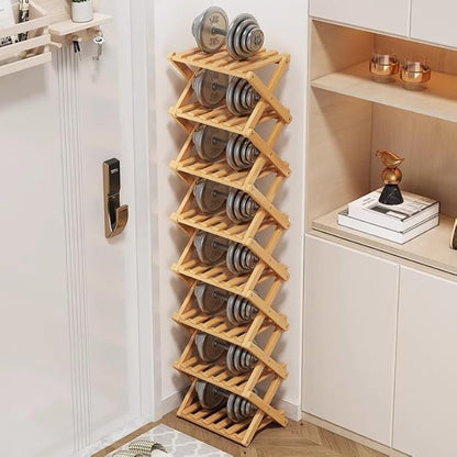 Shoe Racks, Foldable Shoes Organizer Free Standing Shelf for Entryway, Closet, Bedroom, Hallway, | Natural | Functional | Multifunctional Shoe Rack (Five Layers of Primary Colors)