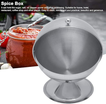 Fdit Stainless Steel Condiment Seasoning Jar Box with Swivel Cover Salt Sugar Container for Kitchen Cooking Tools