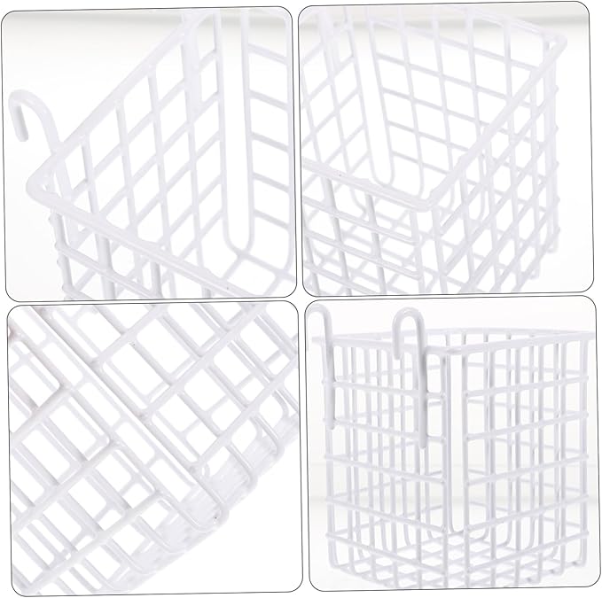 Mobestech 4pcs Hanging Basket Sturdy Iron Storage Rack for Kitchen Organizing Over Door Cabinet Basket for Utensils and Toiletries Design