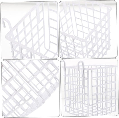 Mobestech 4pcs Hanging Basket Sturdy Iron Storage Rack for Kitchen Organizing Over Door Cabinet Basket for Utensils and Toiletries Design