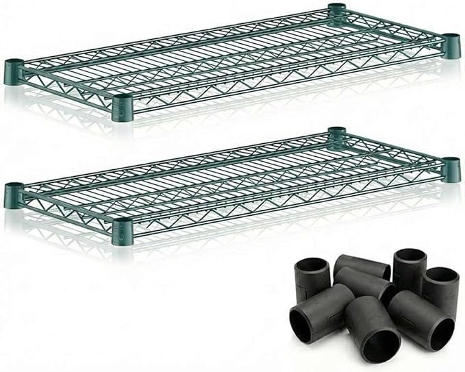 2 Pack Green Additional Wire Shelf for 14"x30" NSF Shelving Units, Replacement Shelves for Wire Rack