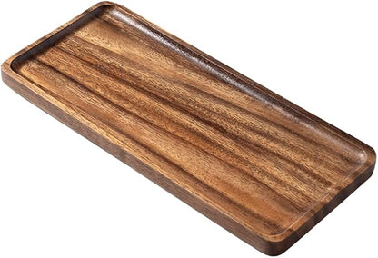 Bathroom Long Vanity Trays, 1PCS Wooden Toilet Tank Storage Tray, Farmhouse Wood Tray Kitchen Living Room Counter Top Organizers for Small Things, Dressing Table Sink Holders 11 x 4 inch