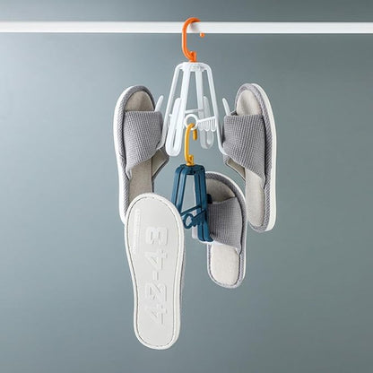 VOSAREA Windproof Hanging Shoe Organizer Hooks 3pcs Set Nordic Color Balcony Shoe Drying Rack 4 Hooks for Home and Insole Clip