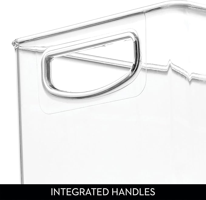 iDesign Plastic Stackable Pantry Bin for Kitchen Cabinets or Fridge, Set of 2, Clear, Made in USA