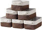 Small Storage Baskets for Shelves,Fabric Storage Baskets for Closet,Rectangular Collapsible Baskets for organizing Clothes,Books,Gifts