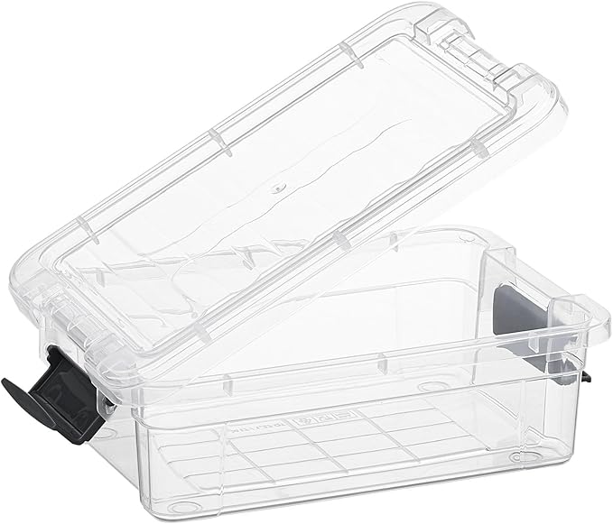 Superio Clear Storage Boxes with Lids, 1.27 Quart Plastic Container Bins for Organizing, Stackable Crates, BPA Free, Non Toxic, Odor Free, Organizers for Home, Office and Dorm, 10 Pack