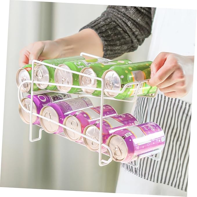 Cabilock Soda Can Dispenser for Refrigerator:Stackable Can Holder Dispenser Beverage Holder Plastic Refrigerator Organizer Bins for Pantry, Freezer, Kitchen