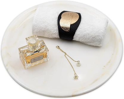 Marmor Marble Perfume Tray Bathroom Tray for Decorative,Candles,Jewelry Stone Vanity Tray,Kitchen Counter Decor and Home Decorative Tray(Calacatta Marble Gold) Jewelry Tray Unique Festival Gifts