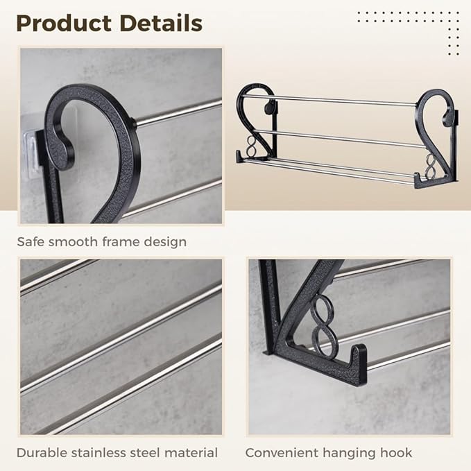 Racks Shoe Mounted Wall 2Pcs, Organizers Shoe Hanging Door Punch-Free with Mounts Adhesive, Shelves Storage Shoes Door Over, Holders Shoe Saving Space for Bathroom, Entrance