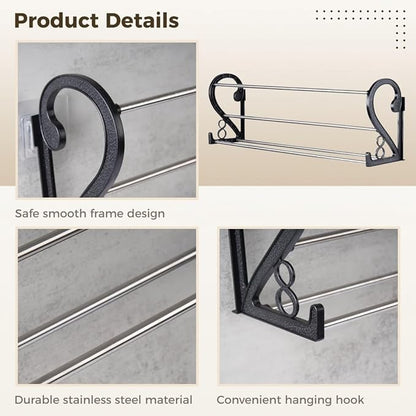 Racks Shoe Mounted Wall 2Pcs, Organizers Shoe Hanging Door Punch-Free with Mounts Adhesive, Shelves Storage Shoes Door Over, Holders Shoe Saving Space for Bathroom, Entrance