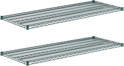 (2-Pack) 24" x 60" Green Epoxy Additional Heavy Duty Wire Shelving, Wire Shelf for Shelving Units, NSF Replacement Shelves for Rack