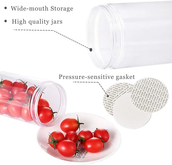20 Pack 4oz/120ml Round Plastic Jars with Lids Empty Clear Slime Containers,Wide-Mouth Refillable Storage Containers for Cosmetics,Lotion,Food Storage