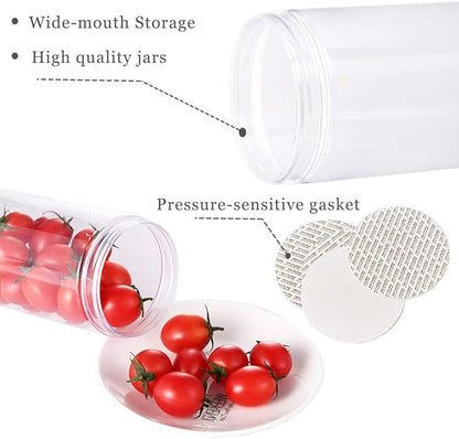 20 Pack 4oz/120ml Round Plastic Jars with Lids Empty Clear Slime Containers,Wide-Mouth Refillable Storage Containers for Cosmetics,Lotion,Food Storage