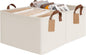CHICVITA Storage Baskets for Shelves, 19" x 13" x 11" Closet Storage Bins with Handles, Foldable Fabric Bins with Metal Frame, Extra Large Storage Basket for Toys, Blankets, Beige, 2-Pack