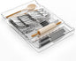 Large Expandable Silverware Organizer - Adjustable From 11'' to 21.3'' - Spatula,Gadget,Knife,Cutlery,Spoons and Forks Organizer,Clear Flatware,Silverware Tray,Utensil Organizer for Kitchen Drawers