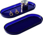 SheeChung Acrylic Vanity Tray, 2 Pack, 9.65 in x 4.5 in x 0.79 in, Catchall Tray, Countertop Sink Tray Dispenser, Sturdy Holder for Cabinet, Shelf, Cupboard, or Closet Organization (Blue)