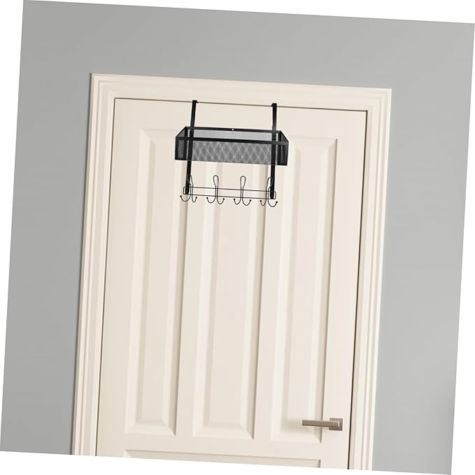 Cabilock Hanging Storage Basket for Front Door Over The Door Organizer Easy Install Multifunctional Modern Style Bathroom Kitchen Bedroom