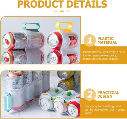 SHINEOFI 3pcs Refrigerator Can Organizer Stackable Beer and Soda Can Storage Dispenser for Fridge and Freezer Space-saving Beverage Holder for Kitchen Refrigerator Organization Random Color