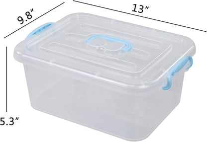 8 Quart Plastic Storage Container with Lid and Handles, 2 Packs