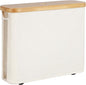 StorageWorks Toilet Paper Storage with Bamboo Lid, Toilet Paper Holder Basket for Up to 9 Mega or 12 Regular Size Rolls, Medium Paper Storage Baskets for Bathroom, Beige, 1 Pack