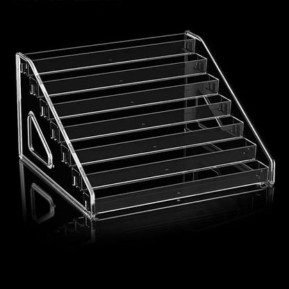 7 Layers Nail Polish Organizer Holder Rack, Clear Display Rack for Cosmetics Sunglasses Essential Oil, Stand Makeups Storage Case Eyeglasses Shelf Lipsticks Holder