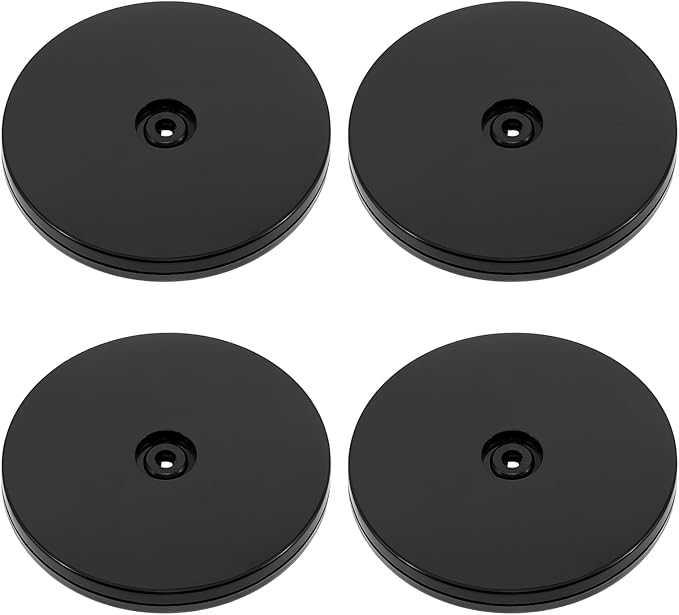 4 Pcs Black 5 inch Acrylic Lazy Susan Rotating Turntable Organizer Bearings - Round Swivel Plate for Spice Rack, Table, Cake, Kitchen Pantry