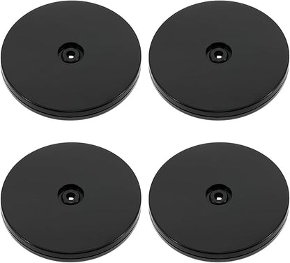 4 Pcs Black 5 inch Acrylic Lazy Susan Rotating Turntable Organizer Bearings - Round Swivel Plate for Spice Rack, Table, Cake, Kitchen Pantry