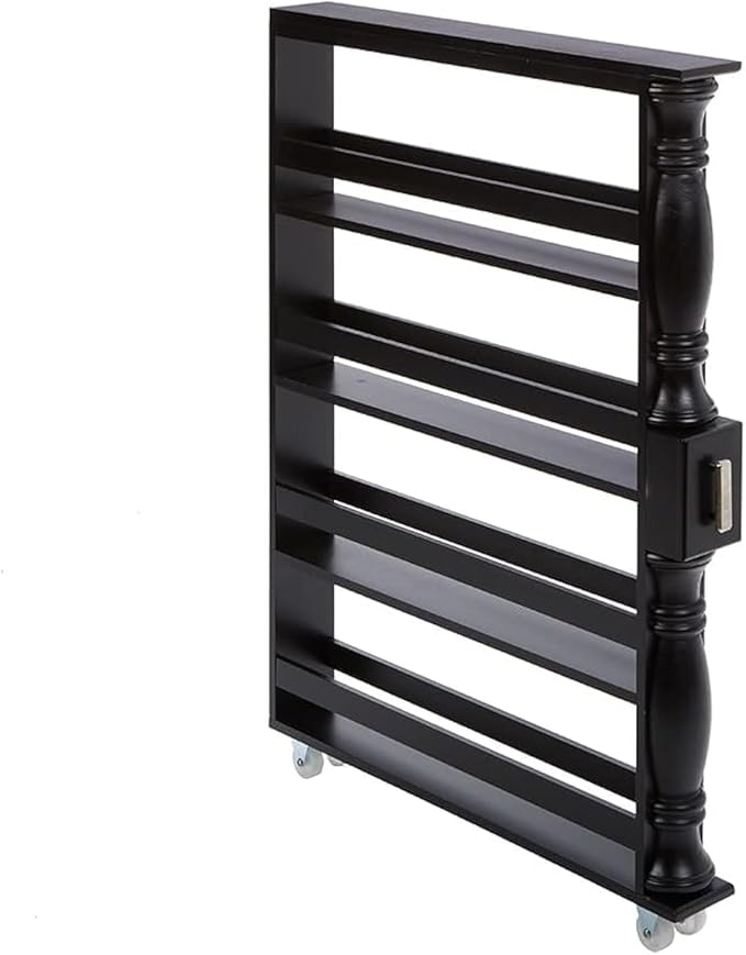 Slim Rolling Can and Spice Racks - Black